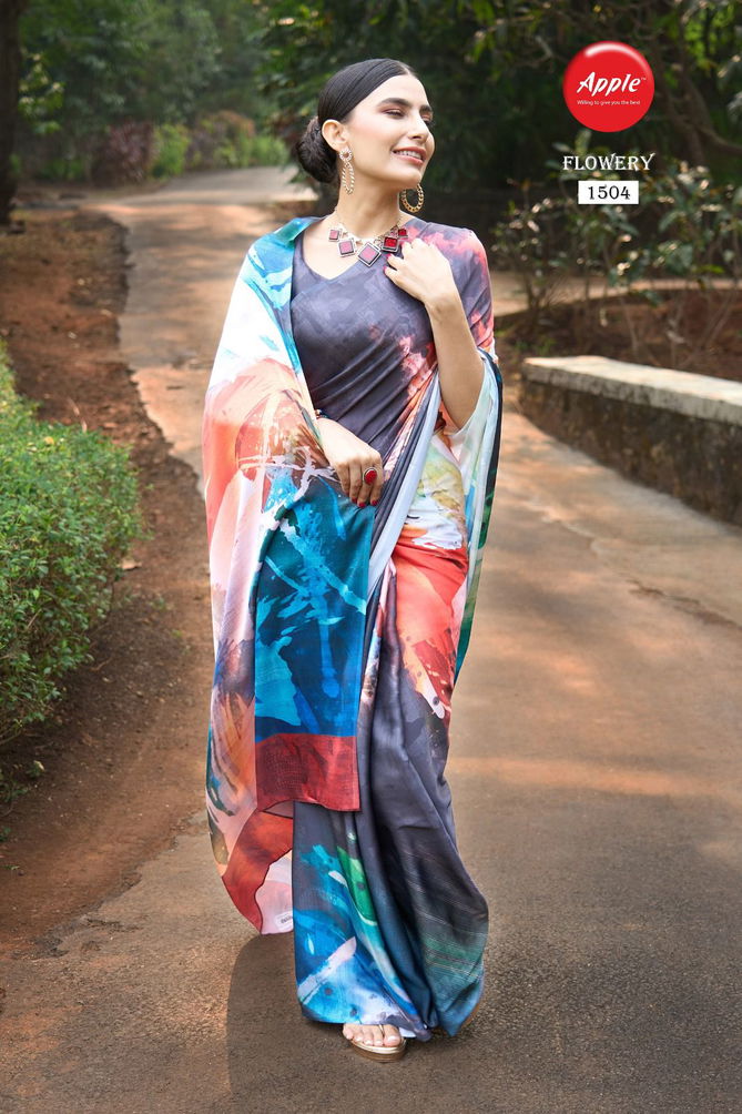 Flowery Vol 15 Apple Fancy Wear Wholesale Printed Sarees